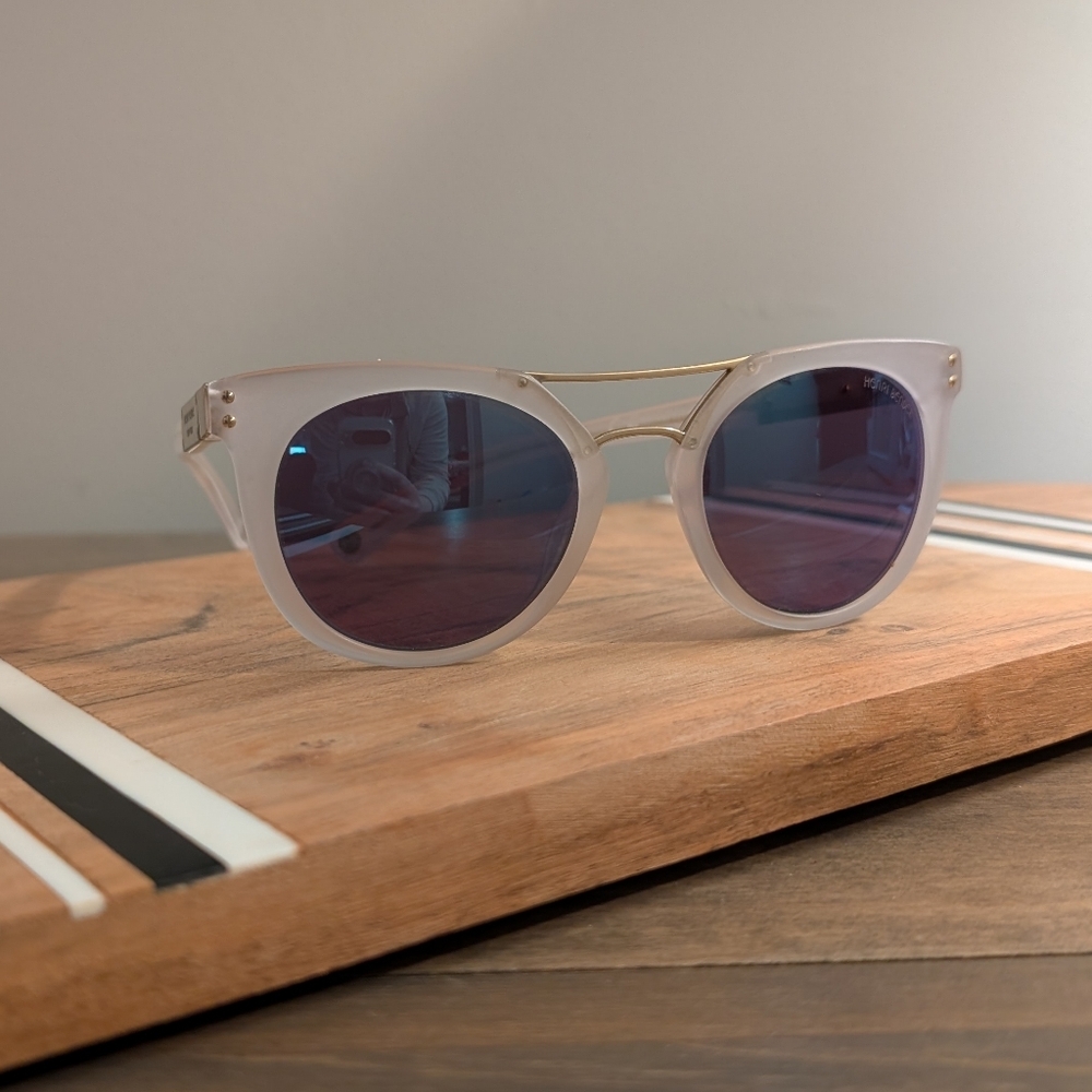 Rare Henri Bendel Mirrored Frosted Pink Broadway Sunglasses - Picture 3 of 11